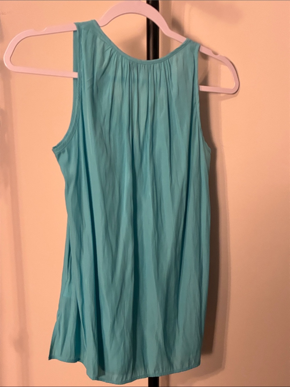 💕 Lola & Sophie Aqua Blue Sleeveless Blouse Split V Neck Top XS - Picture 4 of 9